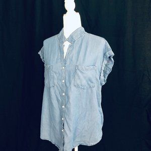 Jachs Girlfriend - Blue Sleeveless Denim "Look" Sh